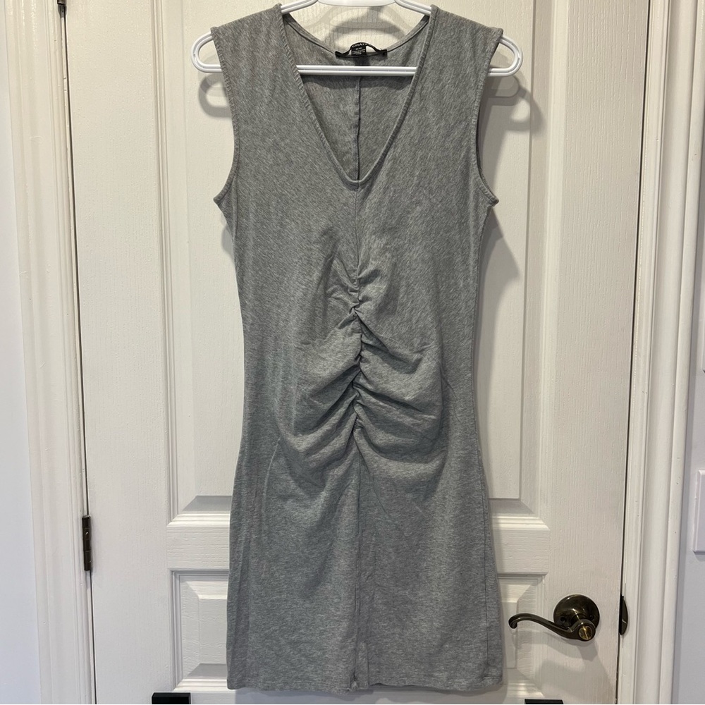 Le Chateau grey scrunchy dress
